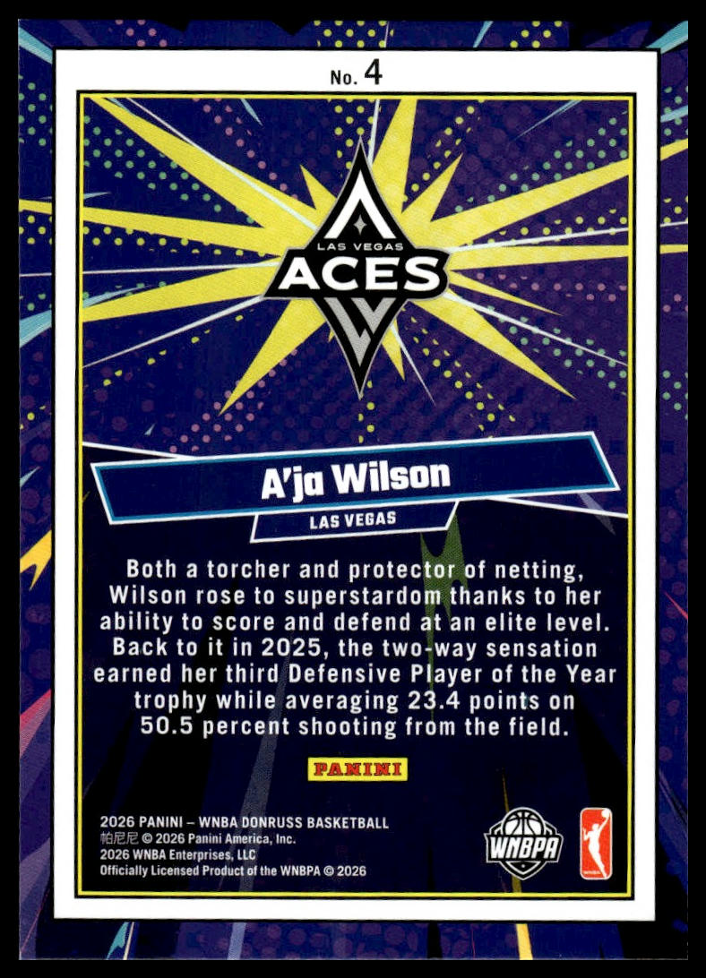 2026 Panini WNBA Donruss A'ja Wilson Net Marvels