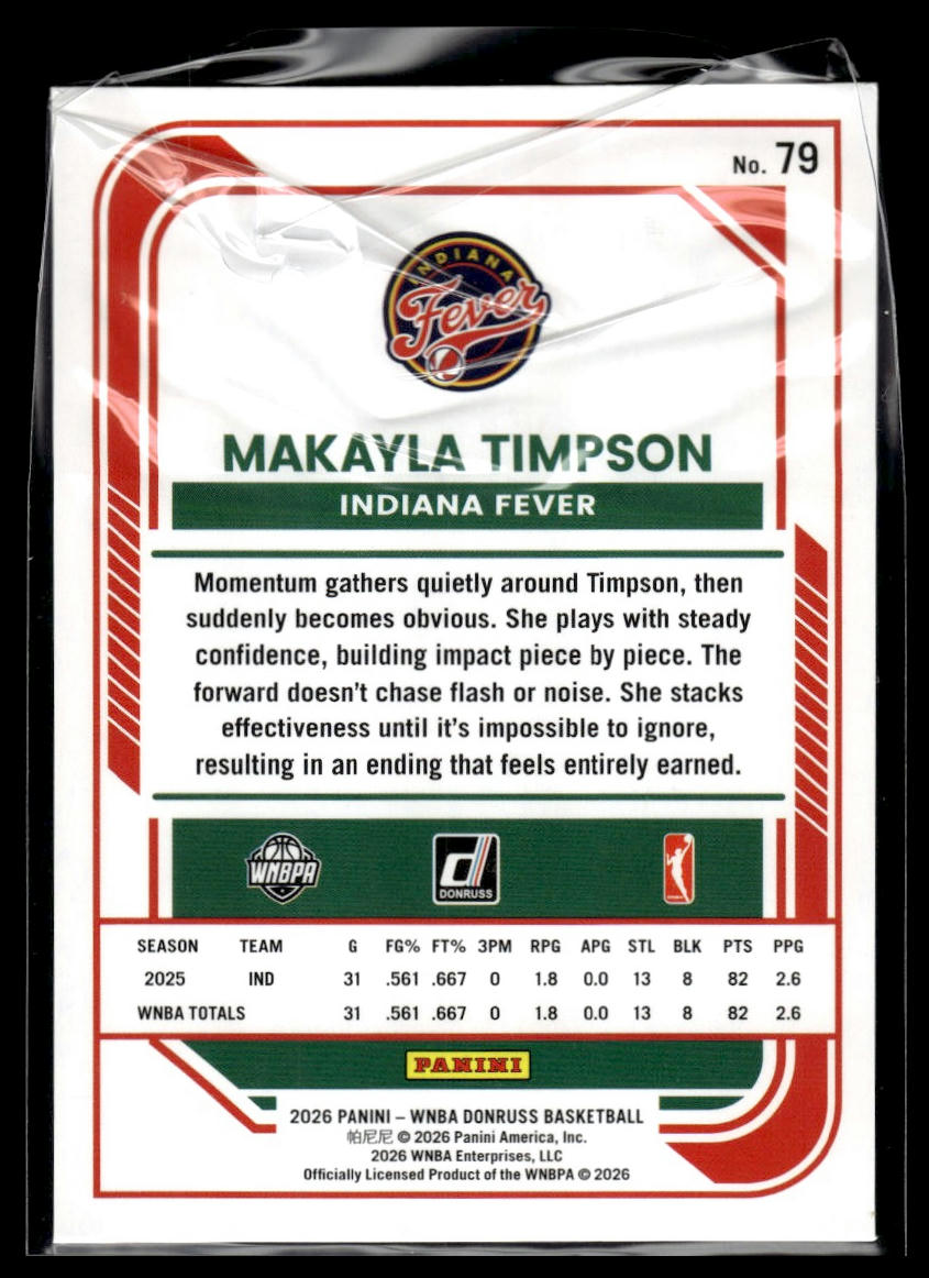 2026 Panini WNBA Donruss Makayla Timpson