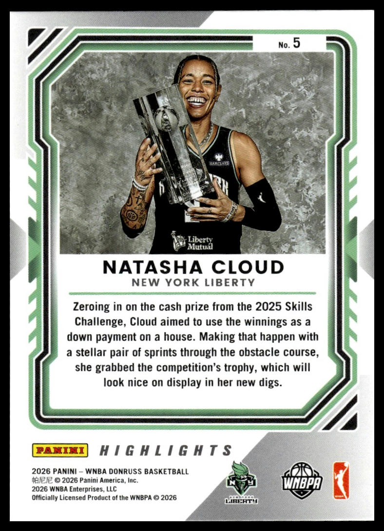 2026 Panini WNBA Donruss Natasha Cloud Highlights #5