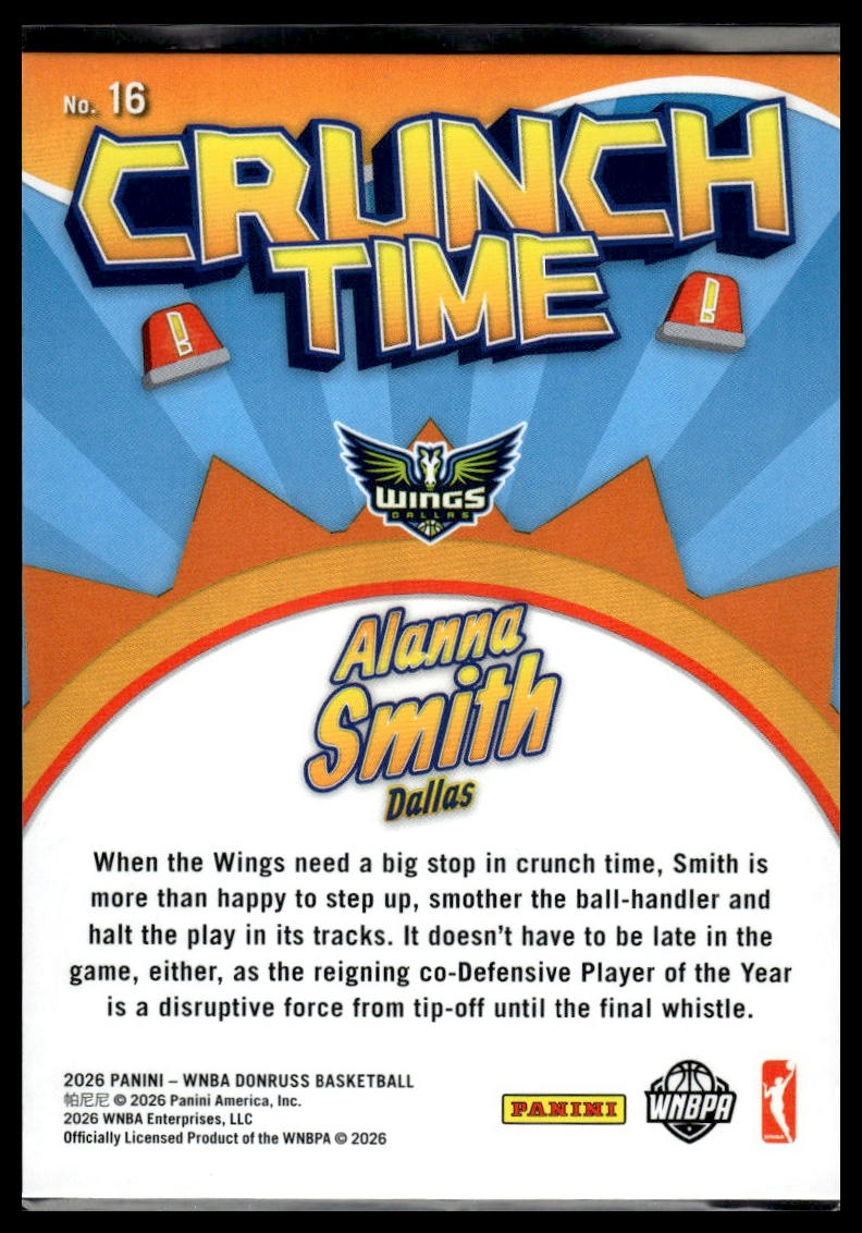 2026 Panini WNBA Donruss Alanna Smith Crunch Time