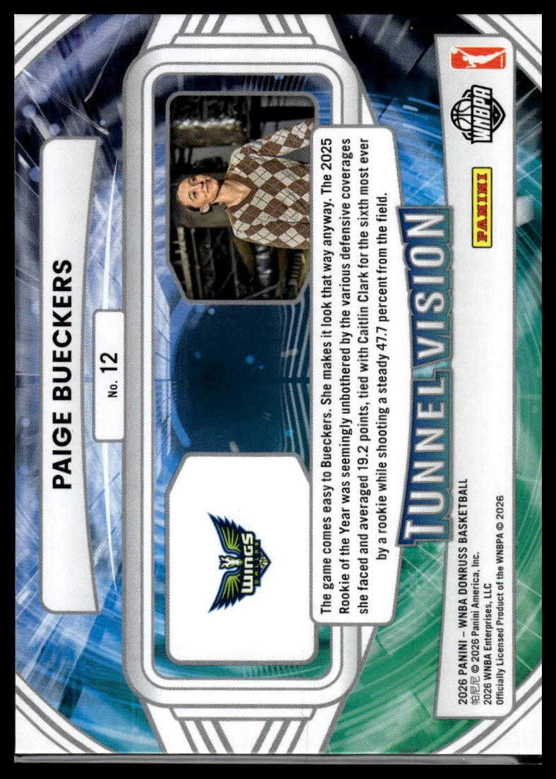 2026 Panini WNBA Donruss Paige Bueckers Tunnel Vision