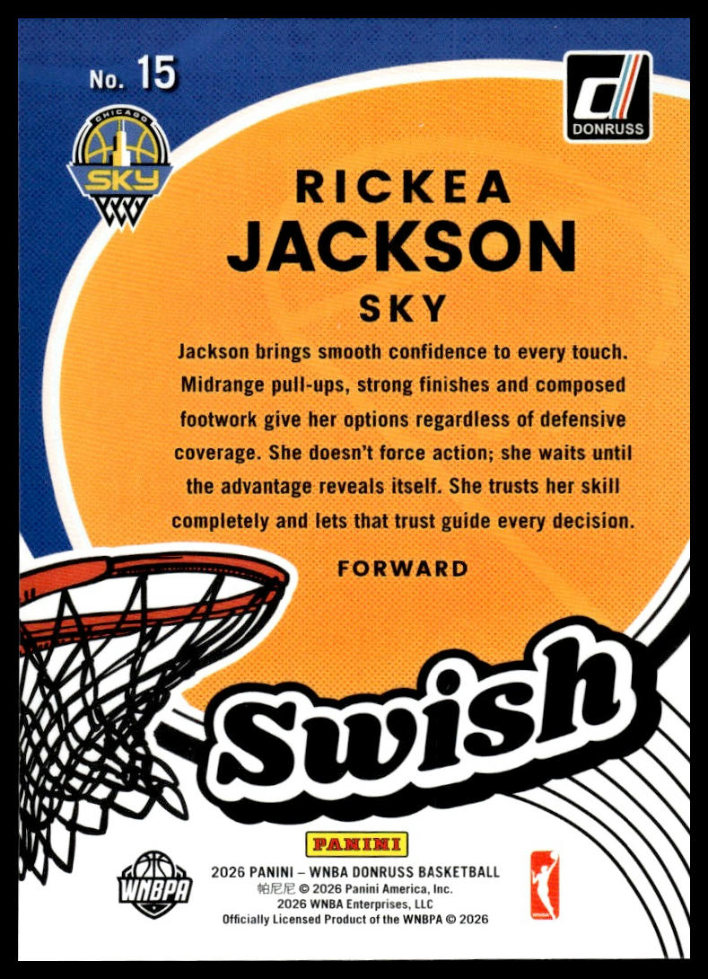 2026 Panini WNBA Donruss #15 Rickea Jackson Swish