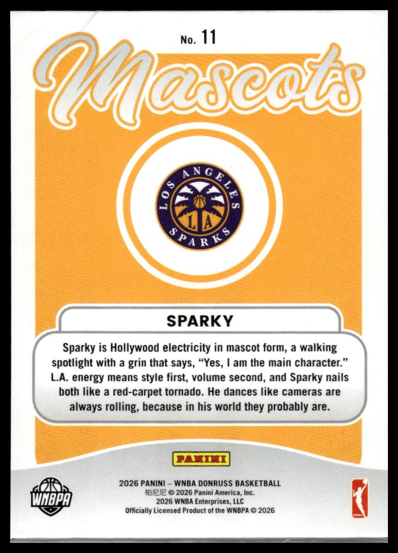 2026 Panini WNBA Donruss Sparky - LA Sparks Mascots