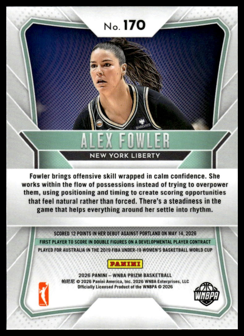 2026 Panini Prizm WNBA Alex Fowler Prizm RC