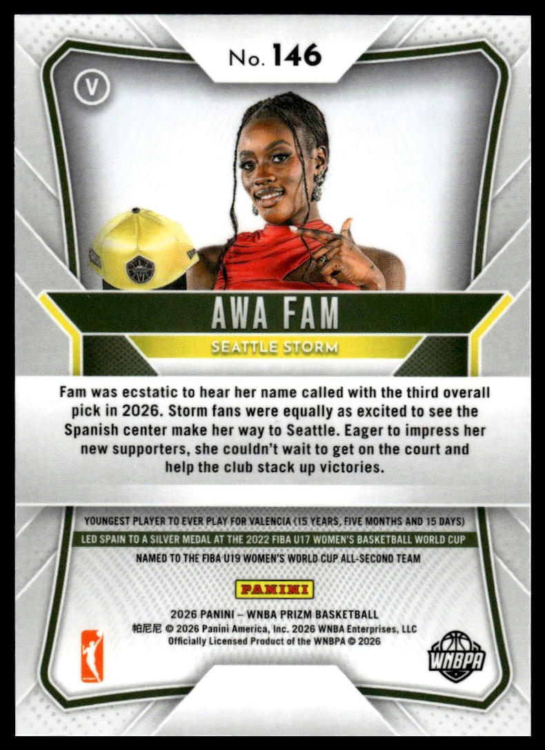 2026 Panini Prizm WNBA Awa Fam Prizm RC