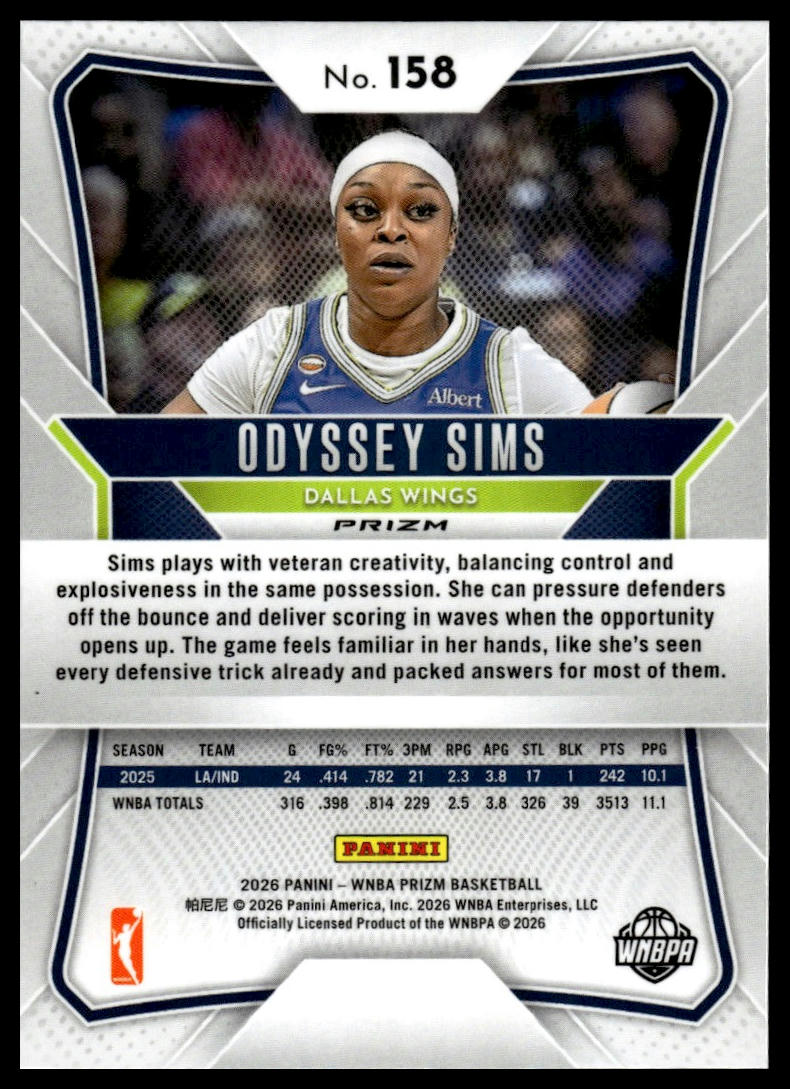 2026 Panini Prizm WNBA Odyssey Sims Prizms Hyper