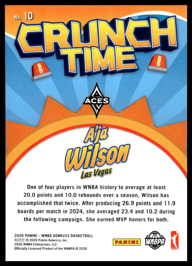 2026 Panini WNBA Donruss A'ja Wilson Crunch Time