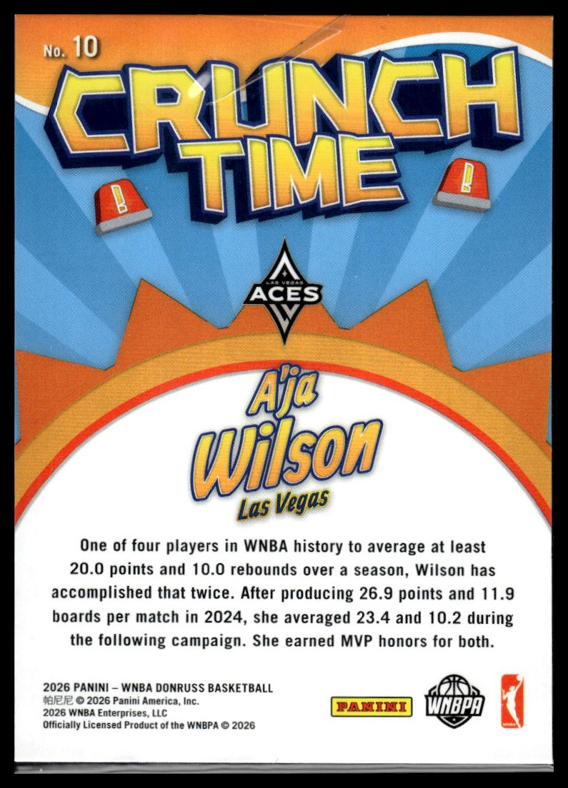 2026 Panini WNBA Donruss A'ja Wilson Crunch Time