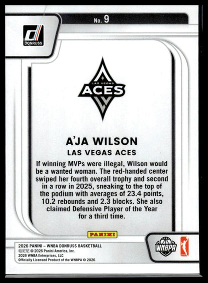 2026 Panini WNBA Donruss A'ja Wilson Franchise Features