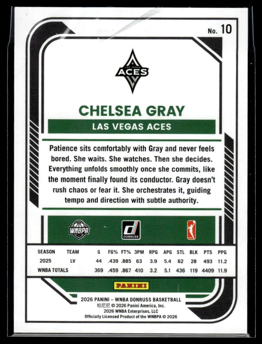2026 Panini WNBA Donruss Chelsea Gray Green Laser #/399
