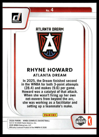 2026 Panini WNBA Donruss Rhyne Howard Franchise Features