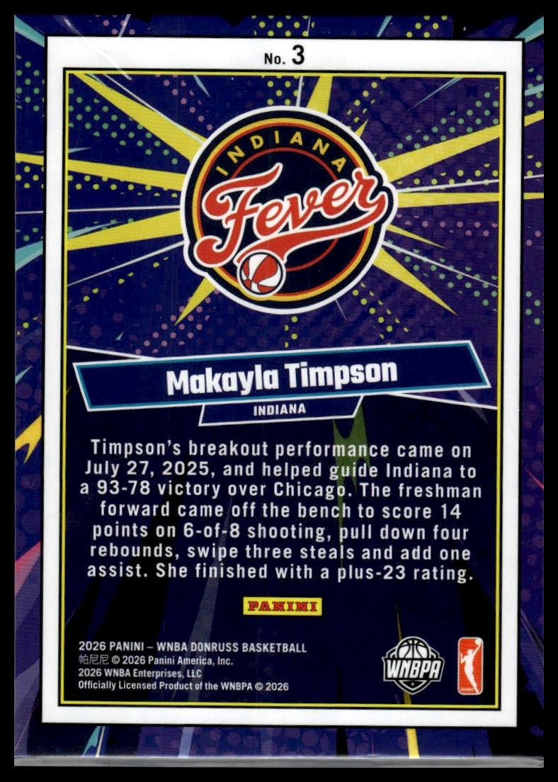 2026 Panini WNBA Donruss Makayla Timpson Diamond Net Marvels