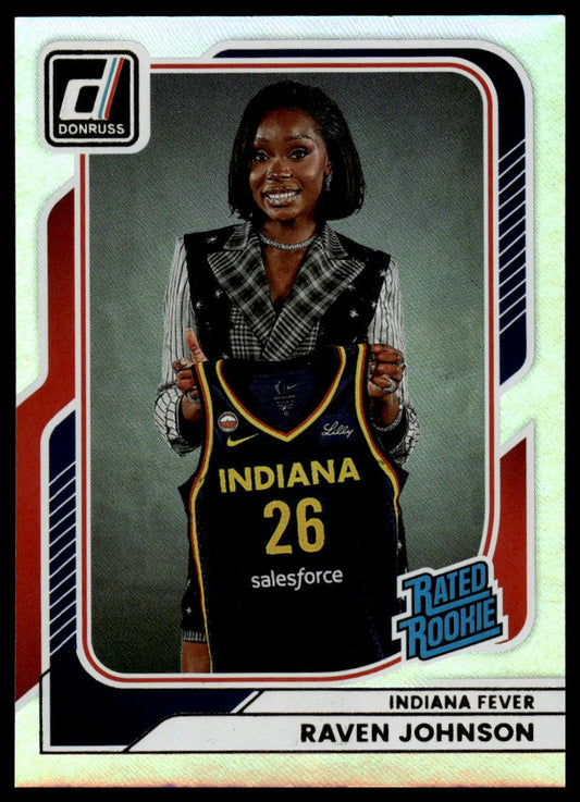 2026 Panini WNBA Donruss Raven Johnson Silver Holo Rated Rookie