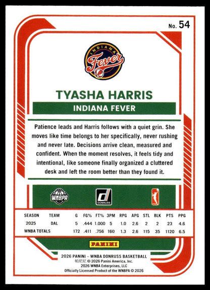 2026 Panini WNBA Donruss Tyasha Harris Green Laser #/399