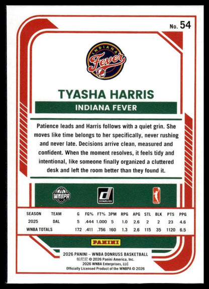 2026 Panini WNBA Donruss Tyasha Harris Silver Holo