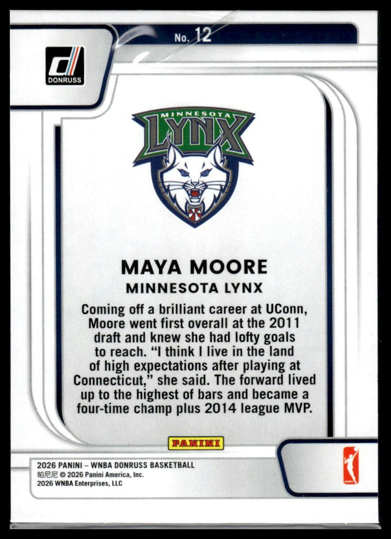 2026 Panini WNBA Donruss Maya Moore Franchise Features