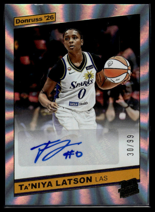 2026 Panini WNBA Donruss Ta'Niya Latson Throwback Rated Rookie Auto #/99