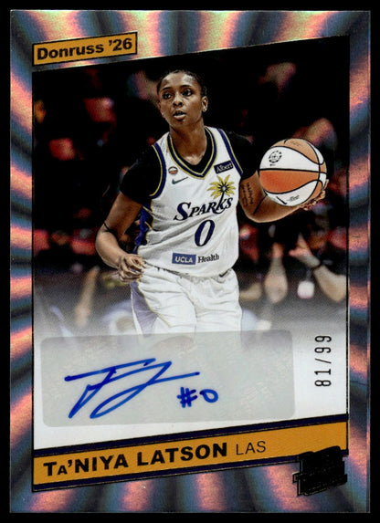 2026 Panini WNBA Donruss Ta'Niya Latson Throwback Rated Rookie Auto #/99