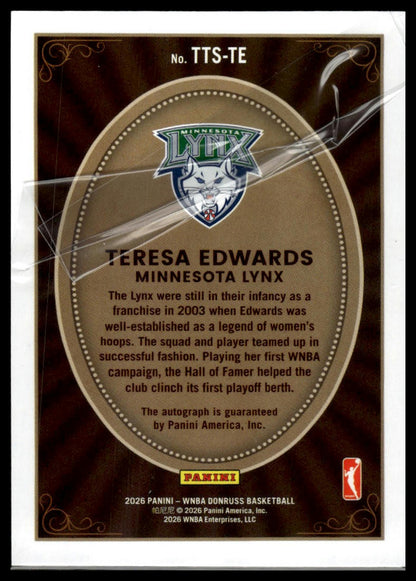 2026 Panini WNBA Donruss Teresa Edwards Timeless Treasures AUTO