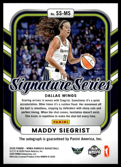 2026 Panini WNBA Donruss Maddy Siegrist Signature Series