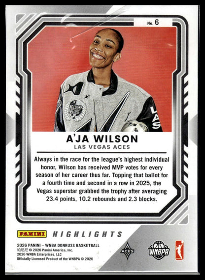 2026 Panini WNBA Donruss A'ja Wilson Highlights #6