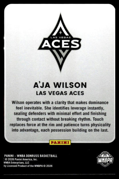 2026 Panini WNBA Donruss A'ja Wilson League Leaders - Rebounds SP