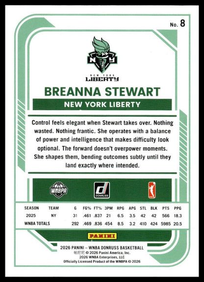 2026 Panini WNBA Donruss Breanna Stewart Red Laser #/185