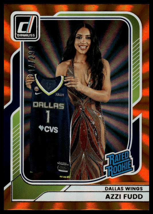 2026 Panini WNBA Donruss Azzi Fudd Rated Rookie Orange Laser #/299