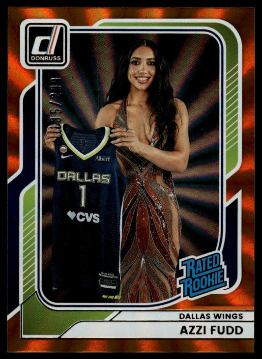 2026 Panini WNBA Donruss Azzi Fudd Rated Rookie Orange Laser #/299