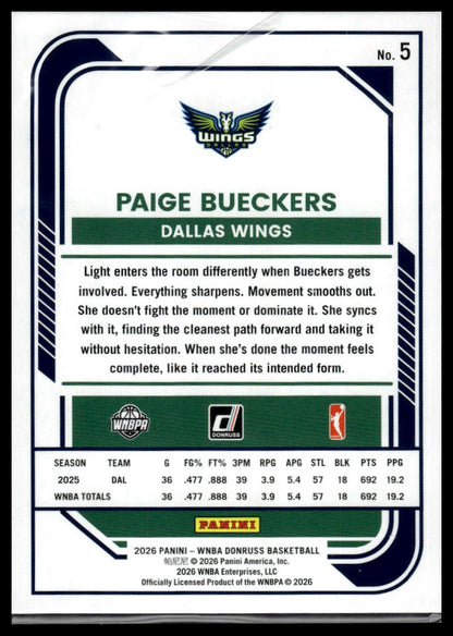2026 Panini WNBA Donruss Paige Bueckers Holo