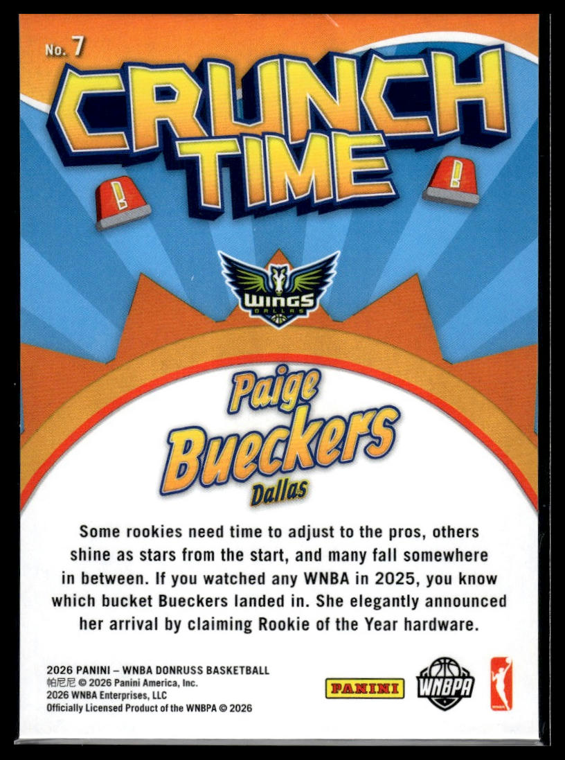 2026 Panini WNBA Donruss Paige Bueckers Diamond Crunch Time