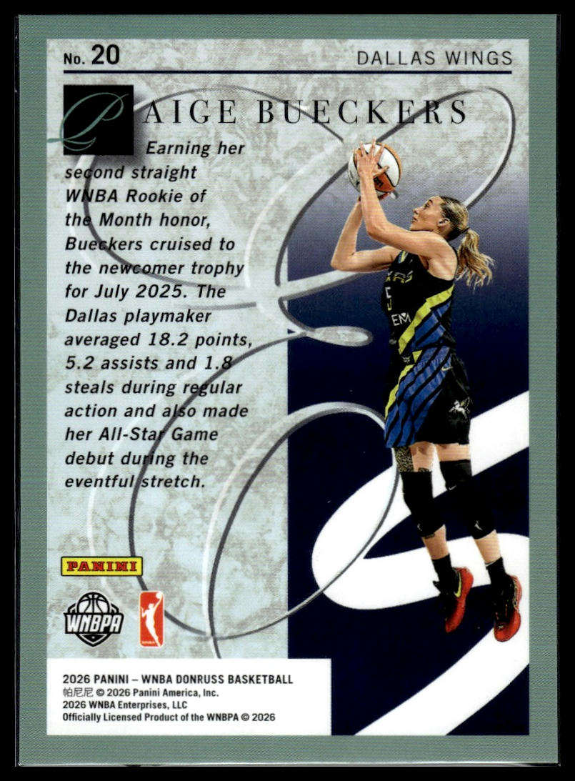 2026 Panini WNBA Donruss Paige Bueckers Elite Series