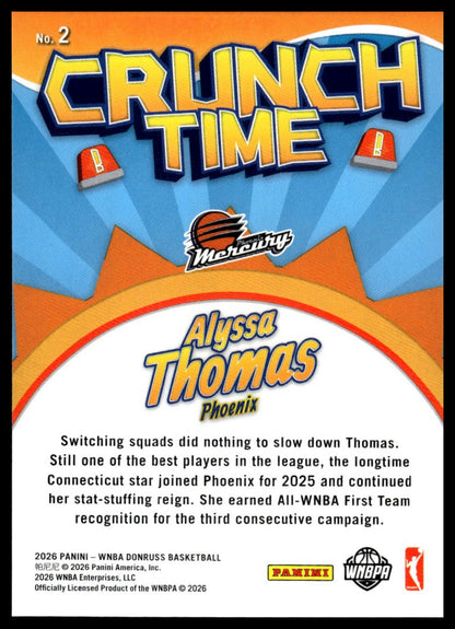 2026 Panini WNBA Donruss Alyssa Thomas Diamond Crunch Time