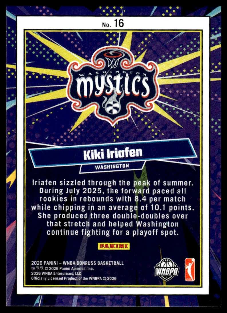 2026 Panini WNBA Donruss #16 Kiki Iriafen Net Marvels