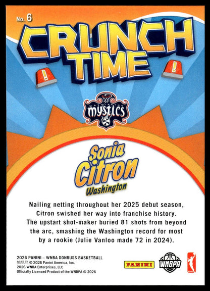 2026 Panini WNBA Donruss Sonia Citron Crunch Time