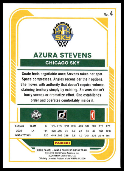 2026 Panini WNBA Donruss Azura Stevens Holo