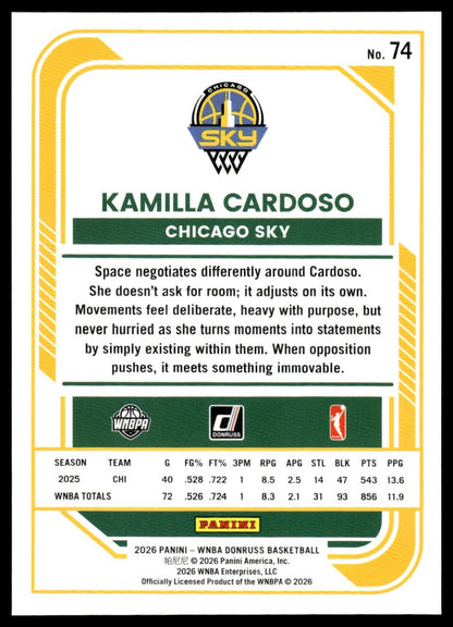 2026 Panini WNBA Donruss Kamilla Cardoso Holo