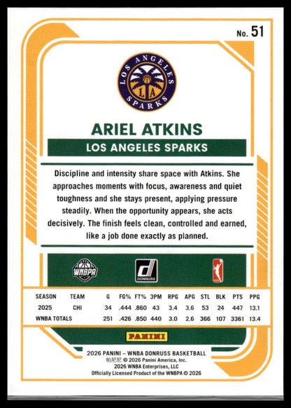 2026 Panini WNBA Donruss Ariel Atkins Holo