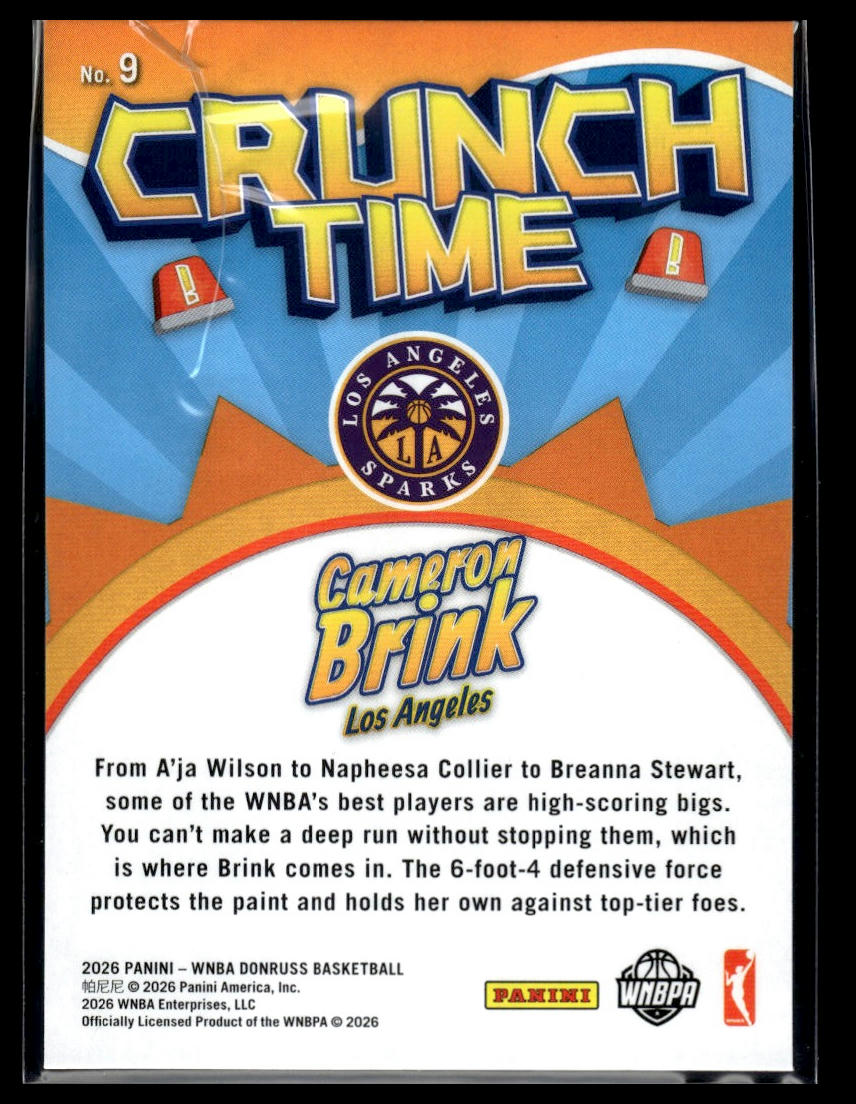 2026 Panini WNBA Donruss Cameron Brink Crunch Time