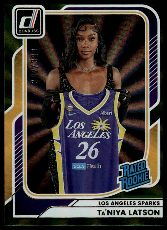 2026 Panini WNBA Donruss Ta'Niya Latson Rated Rookie Green Laser #/399