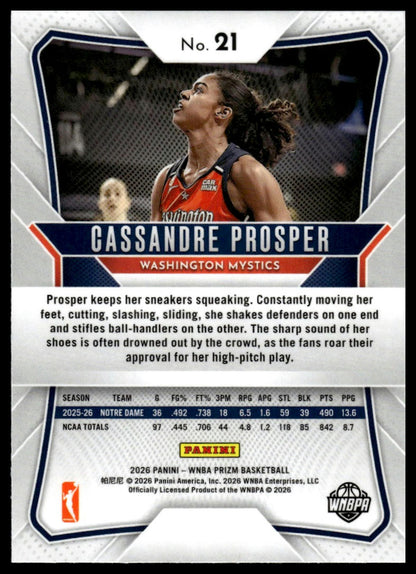 2026 Panini Prizm WNBA Cassandre Prosper Prizm RC