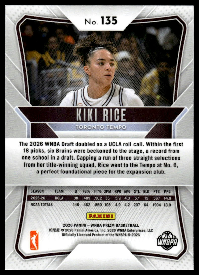 2026 Panini Prizm WNBA Kiki Rice Prizm RC