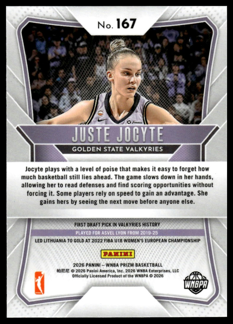 2026 Panini Prizm WNBA Juste Jocyte Prizm RC