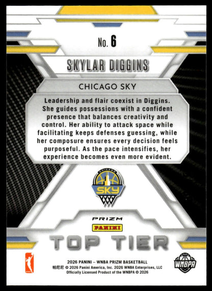 2026 Panini Prizm WNBA Skylar Diggins Orange Top Tier #/75