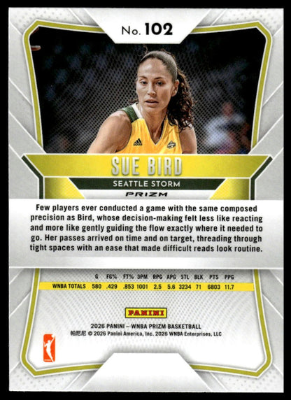 2026 Panini Prizm WNBA Sue Bird Silver Prizms