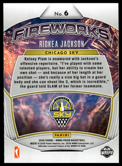 2026 Panini Prizm WNBA Rickea Jackson Fireworks
