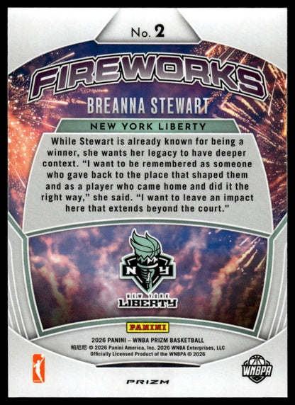 2026 Panini Prizm WNBA Breanna Stewart Fireworks